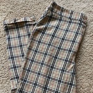 Nasty Gal tan plaid pants